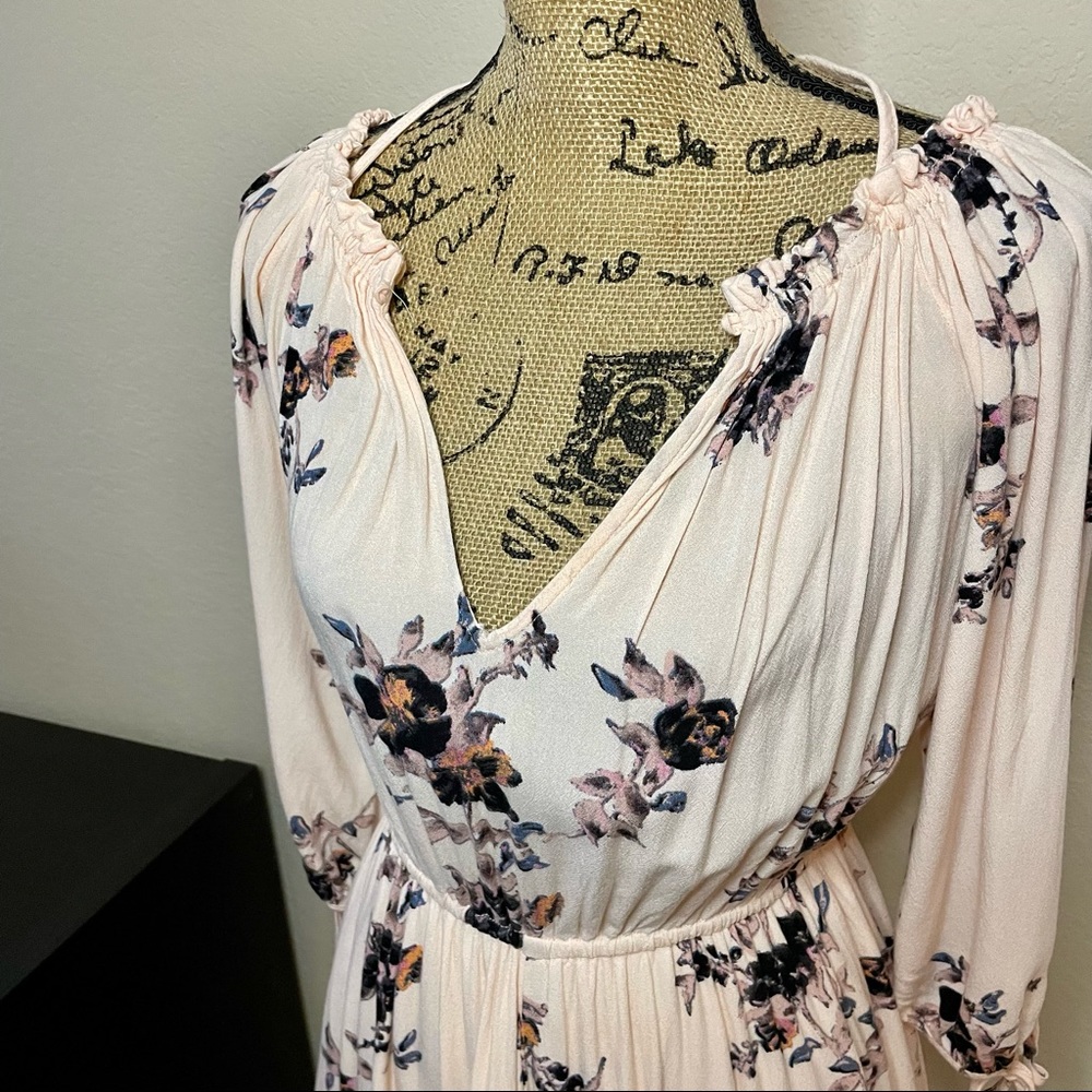 FREE PEOPLE : Pink Floral Long Sleeved Romper - Picture 8 of 11